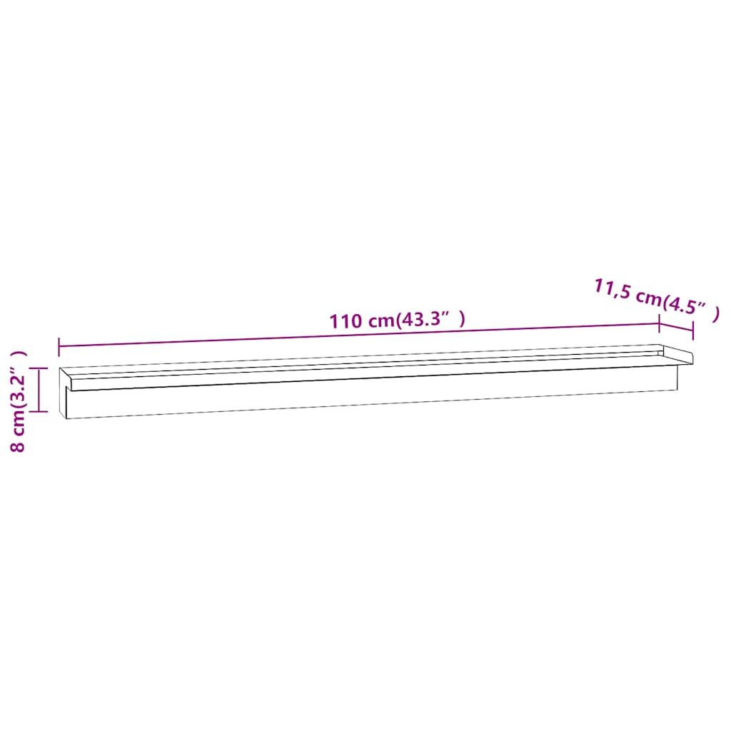 Baseino fontanas-krioklys su LED, nerūdijantis plienas, 110cm