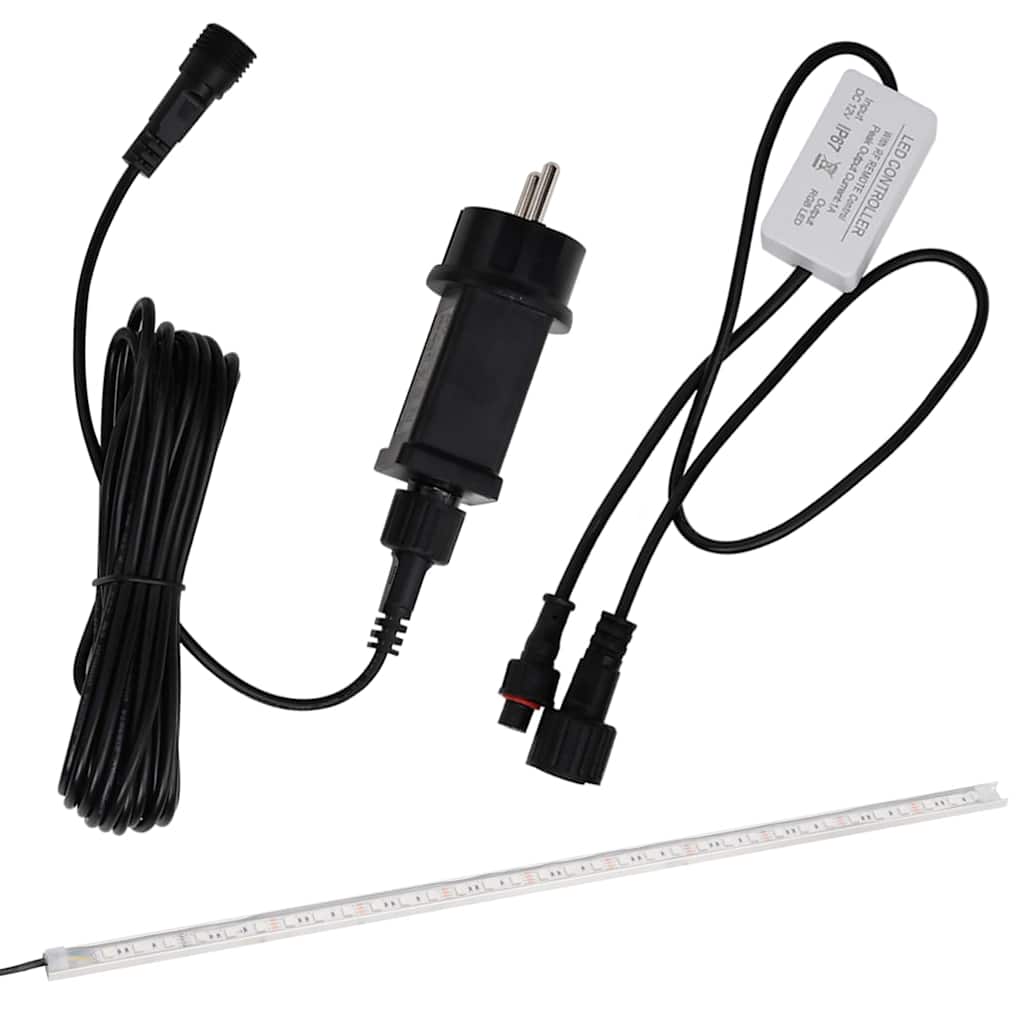 Baseino fontanas-krioklys su LED, nerūdijantis plienas, 110cm