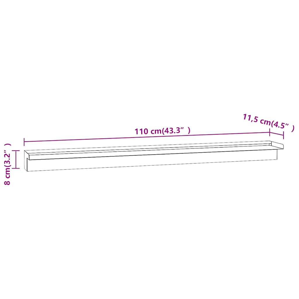 Baseino fontanas-krioklys su LED, nerūdijantis plienas, 110cm