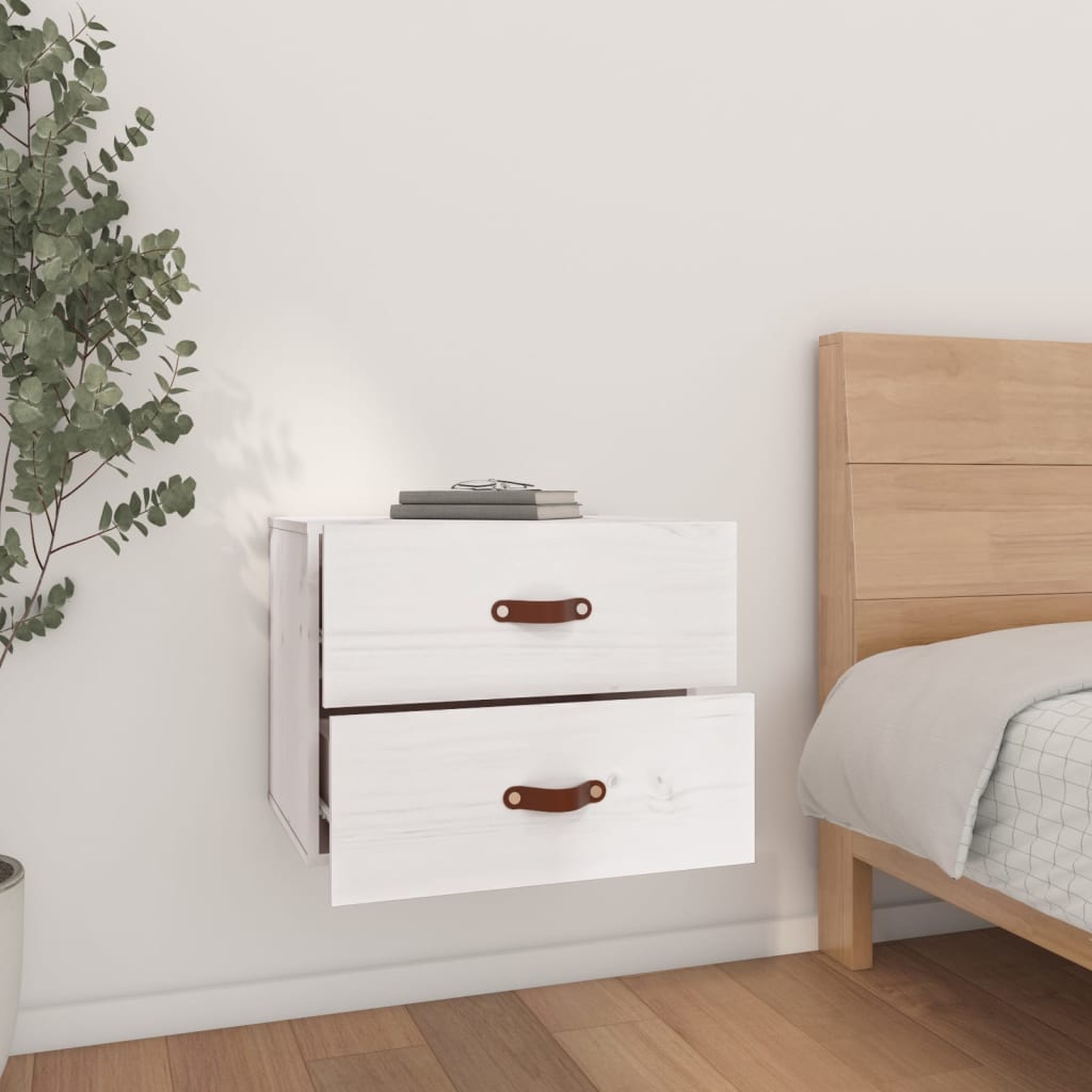 Wall-mounted bedside tables, 2 pcs., white, 50x36x40cm