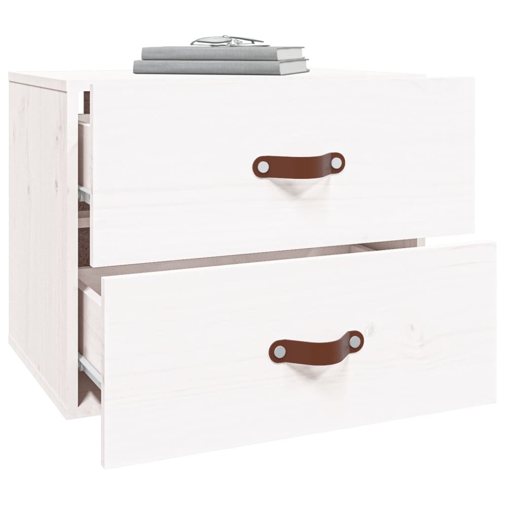 Wall-mounted bedside tables, 2 pcs., white, 50x36x40cm
