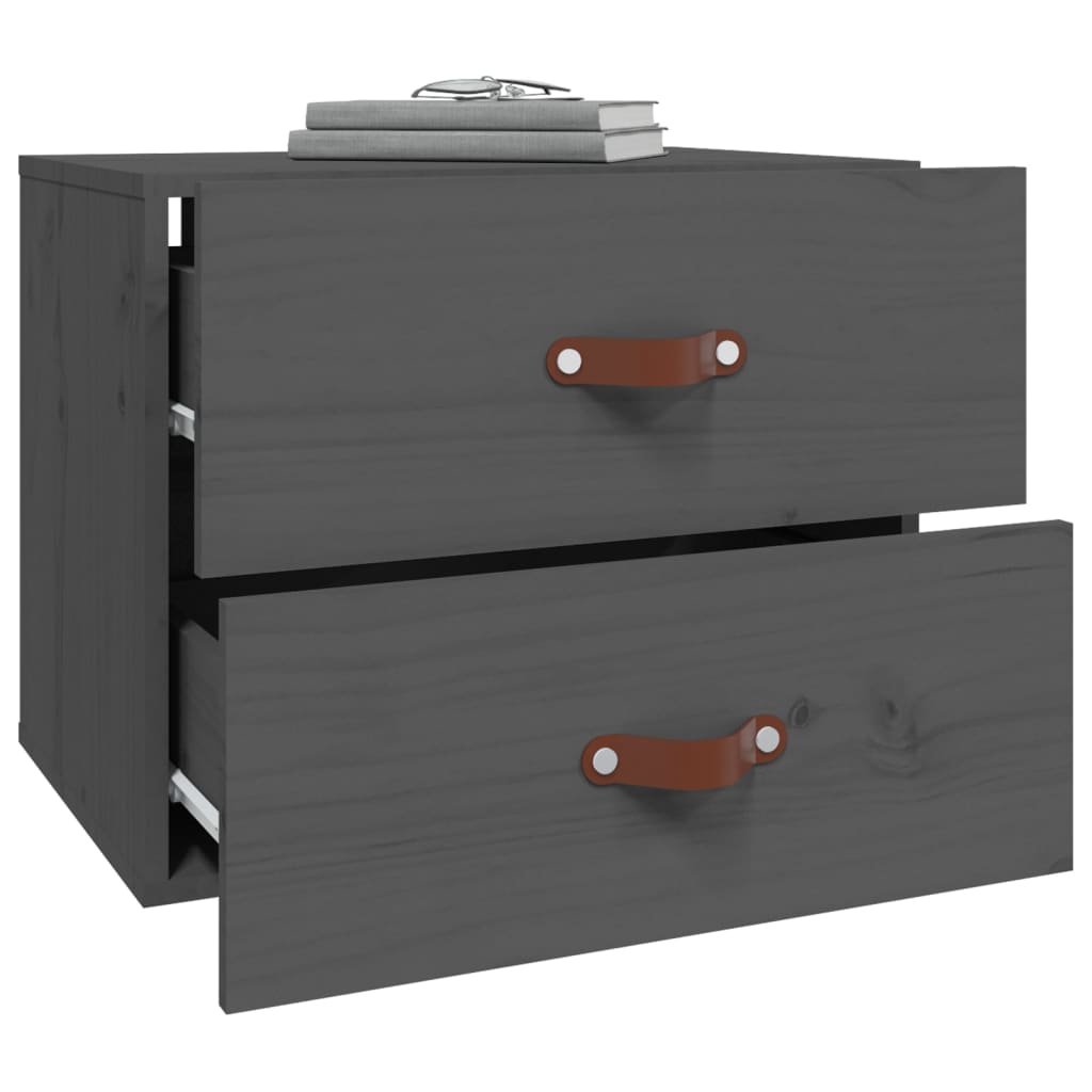 Wall-mounted nightstands, 2 pcs., grey, 50x36x40cm