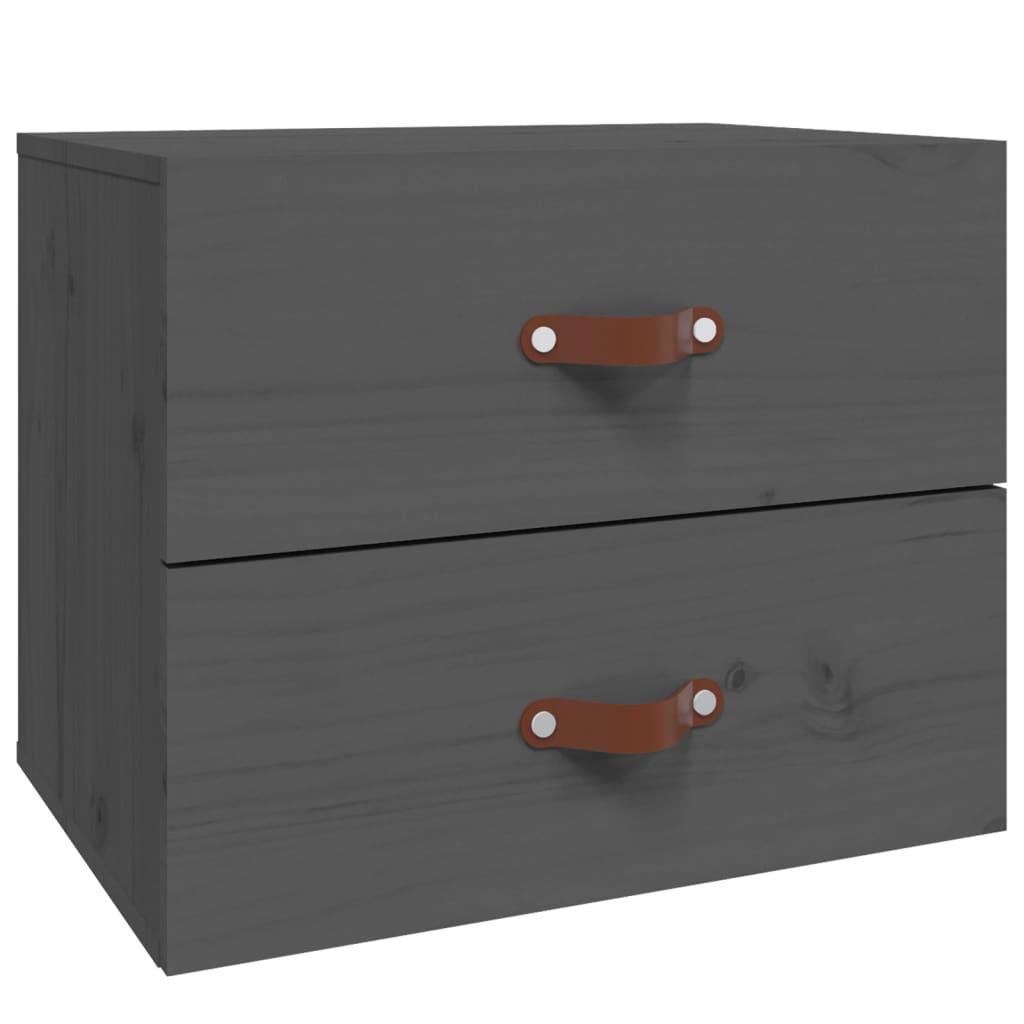 Wall-mounted nightstands, 2 pcs., grey, 50x36x40cm