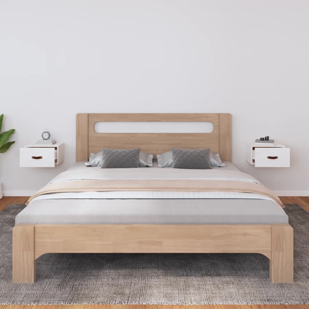 Wall-mounted nightstands, 2 pcs., white, 40x29.5x22cm