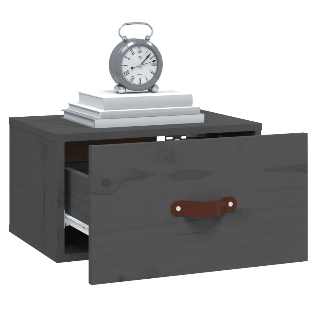 Wall-mounted bedside tables, 2 pcs., grey, 40x29.5x22cm
