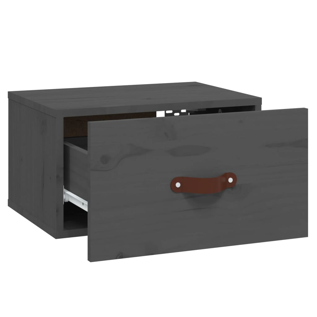 Wall-mounted bedside tables, 2 pcs., grey, 40x29.5x22cm