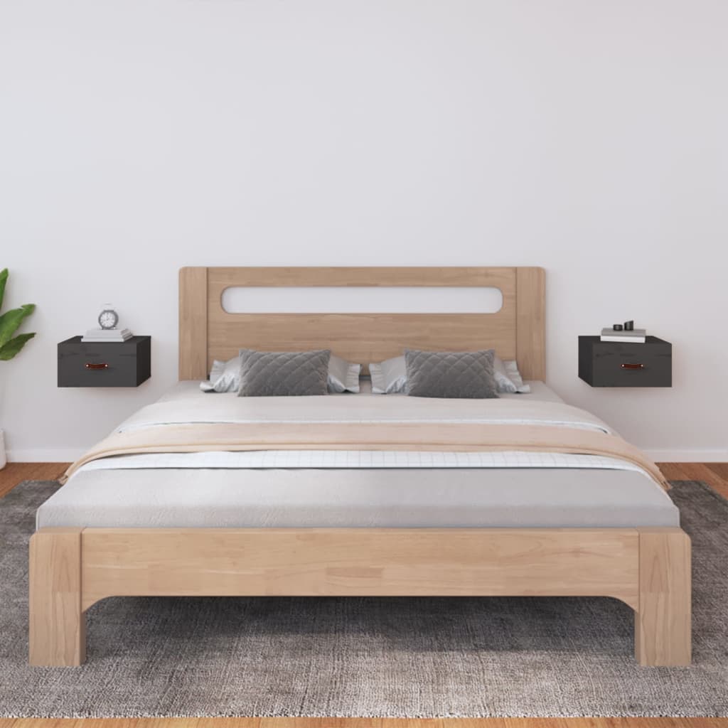 Wall-mounted bedside tables, 2 pcs., grey, 40x29.5x22cm