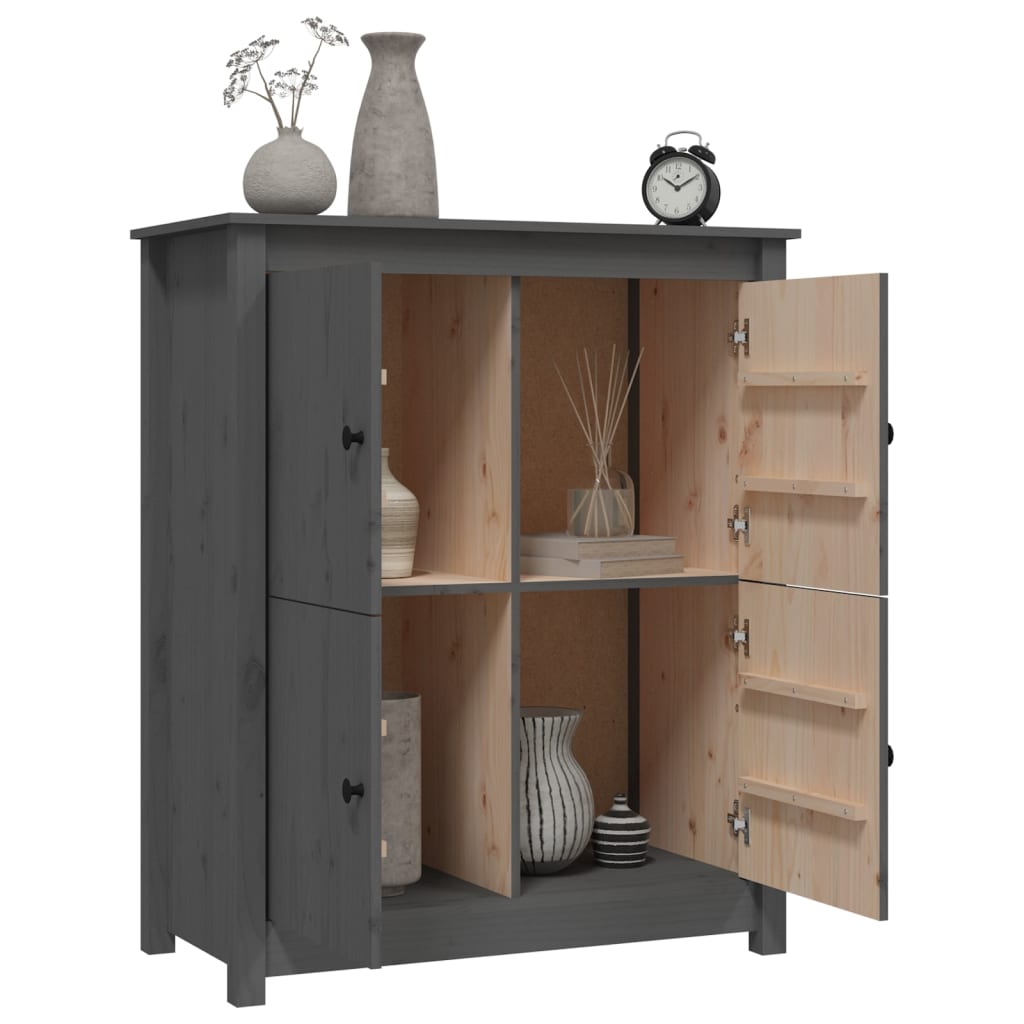 Sideboard, grey, 83x41.5x100cm, solid pine wood