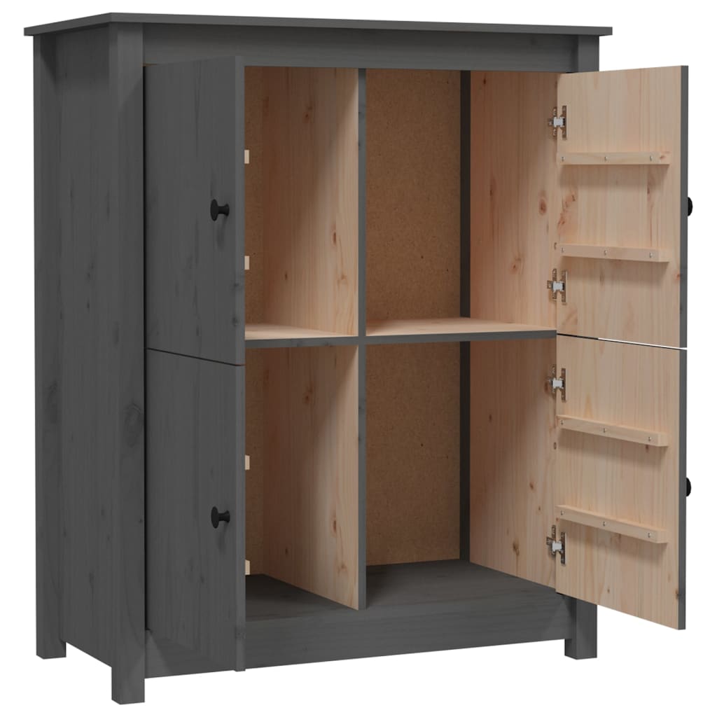 Sideboard, grey, 83x41.5x100cm, solid pine wood