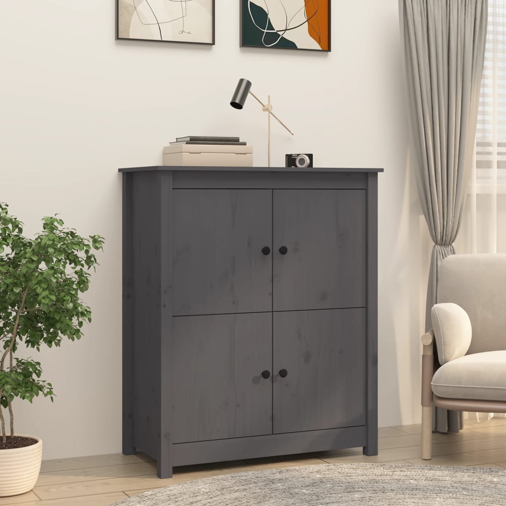 Sideboard, grey, 83x41.5x100cm, solid pine wood