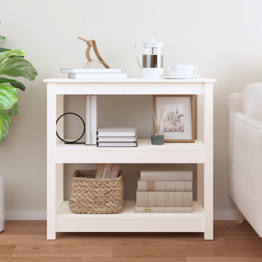Console table, white, 80x40x74cm, solid pine