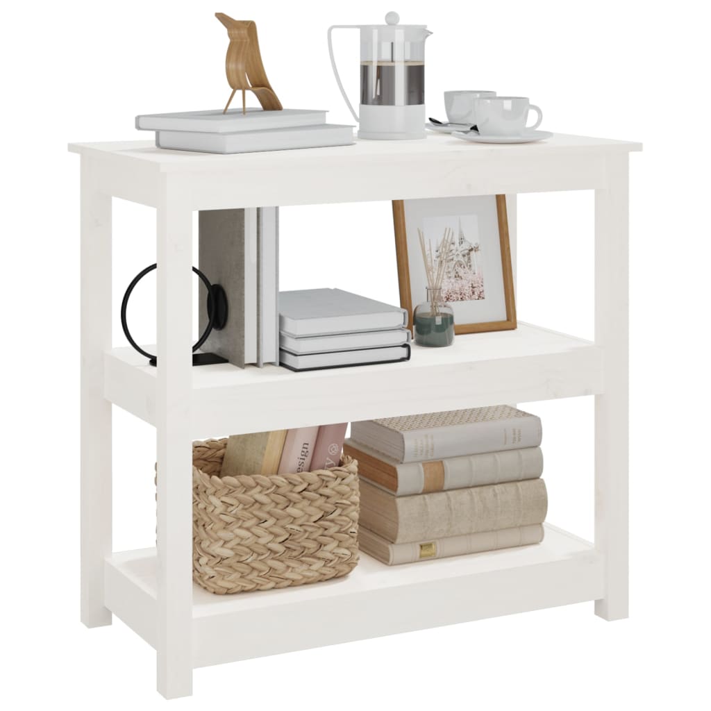 Console table, white, 80x40x74cm, solid pine