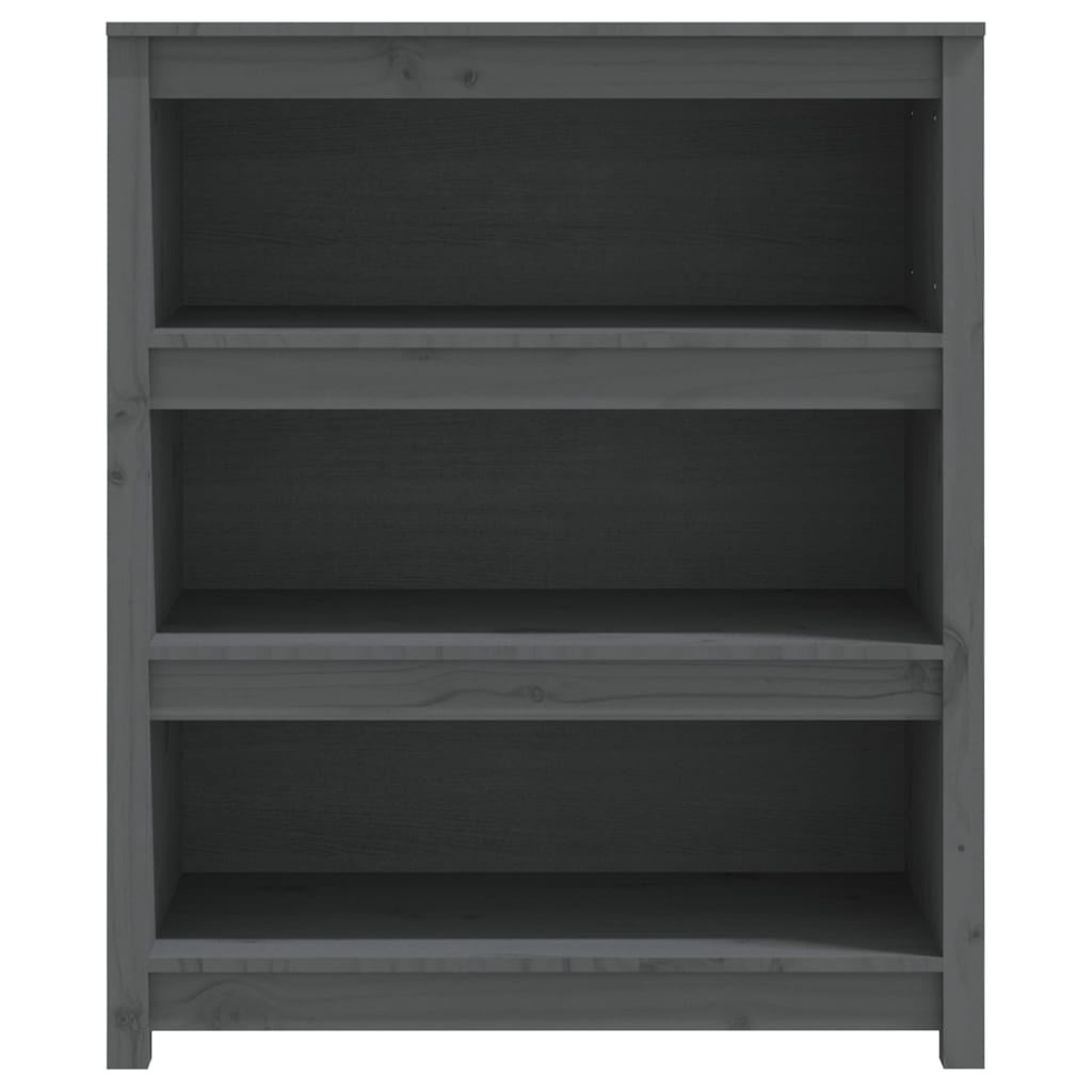 Grāmatu skapis, pelēks, 80x35x97cm, masīva priedes koksne