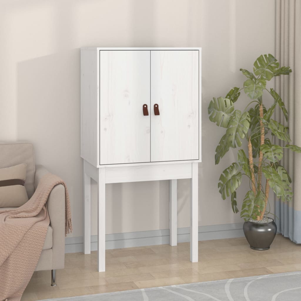 Kumode, balta, 60x40x120cm, priedes masīvkoks