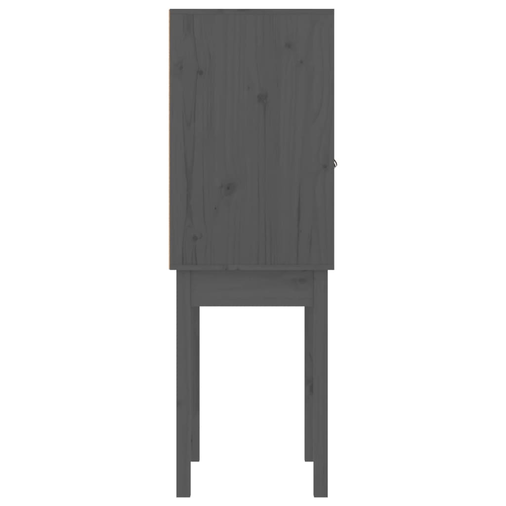 Kumode, pelēka, 60x40x120cm, priedes masīvkoks