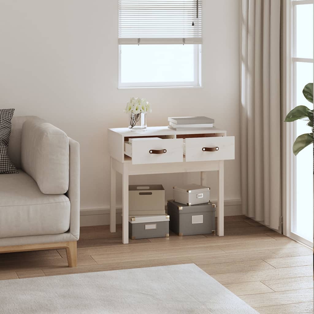 Console table, white, 76.5x40x75cm, solid pine