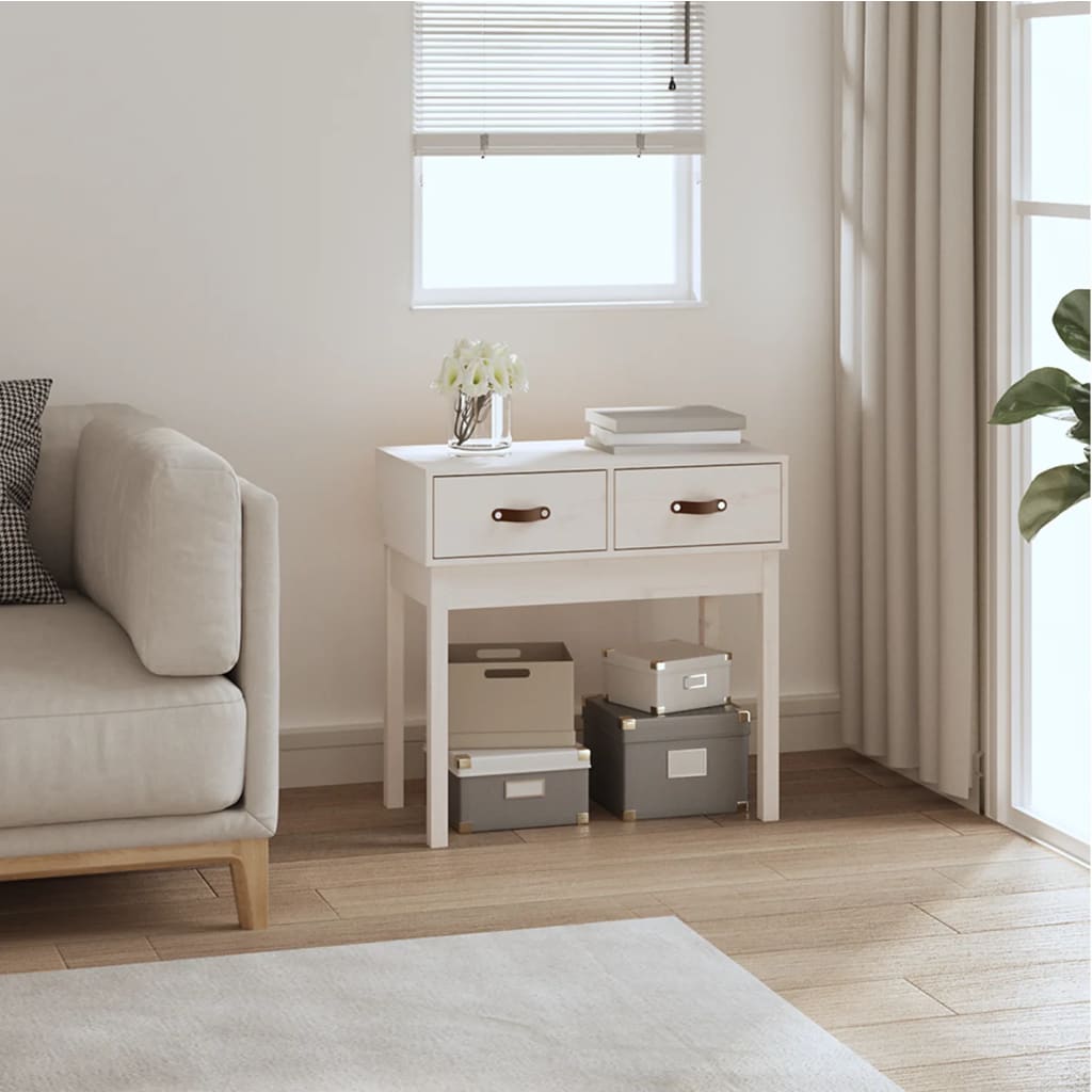Console table, white, 76.5x40x75cm, solid pine