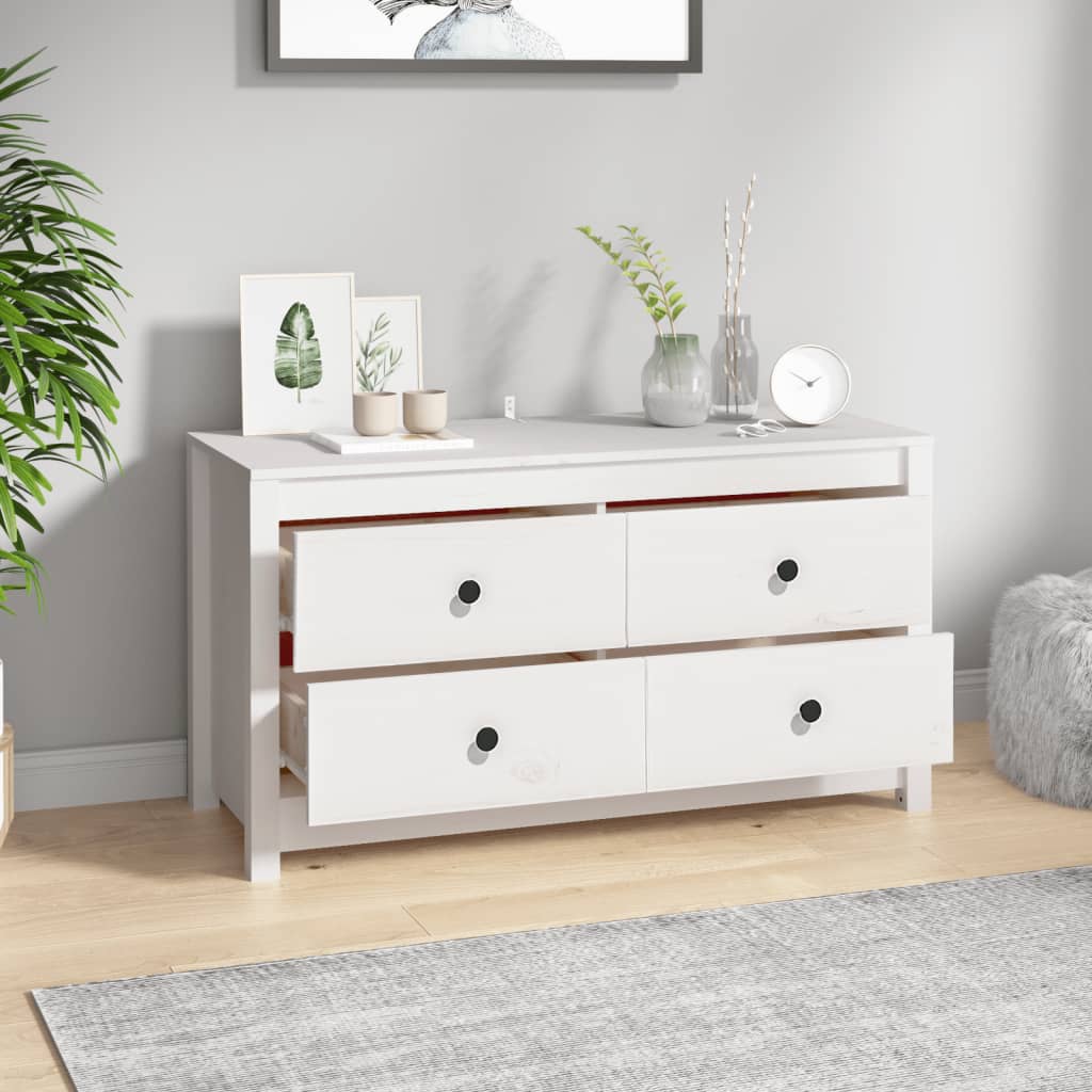 Side cabinet, white, 100x40x54cm, solid pine