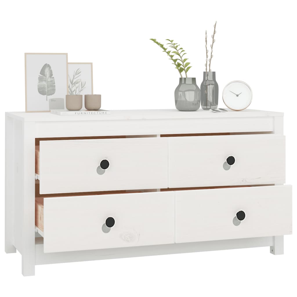 Side cabinet, white, 100x40x54cm, solid pine