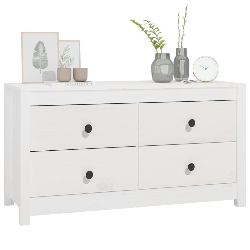 Side cabinet, white, 100x40x54cm, solid pine