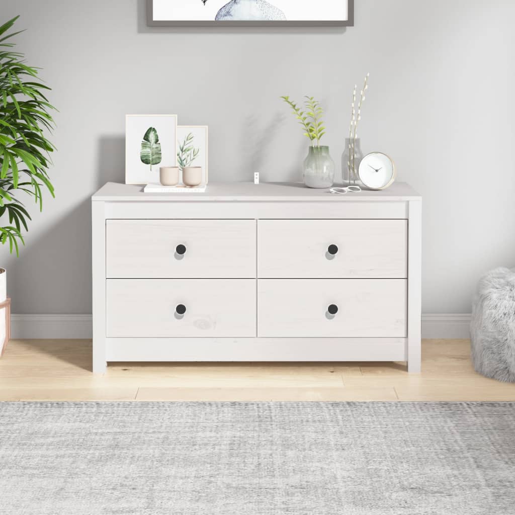 Side cabinet, white, 100x40x54cm, solid pine