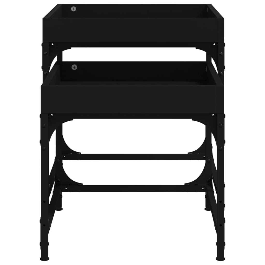 Side tables, 2 pcs., black, engineered wood