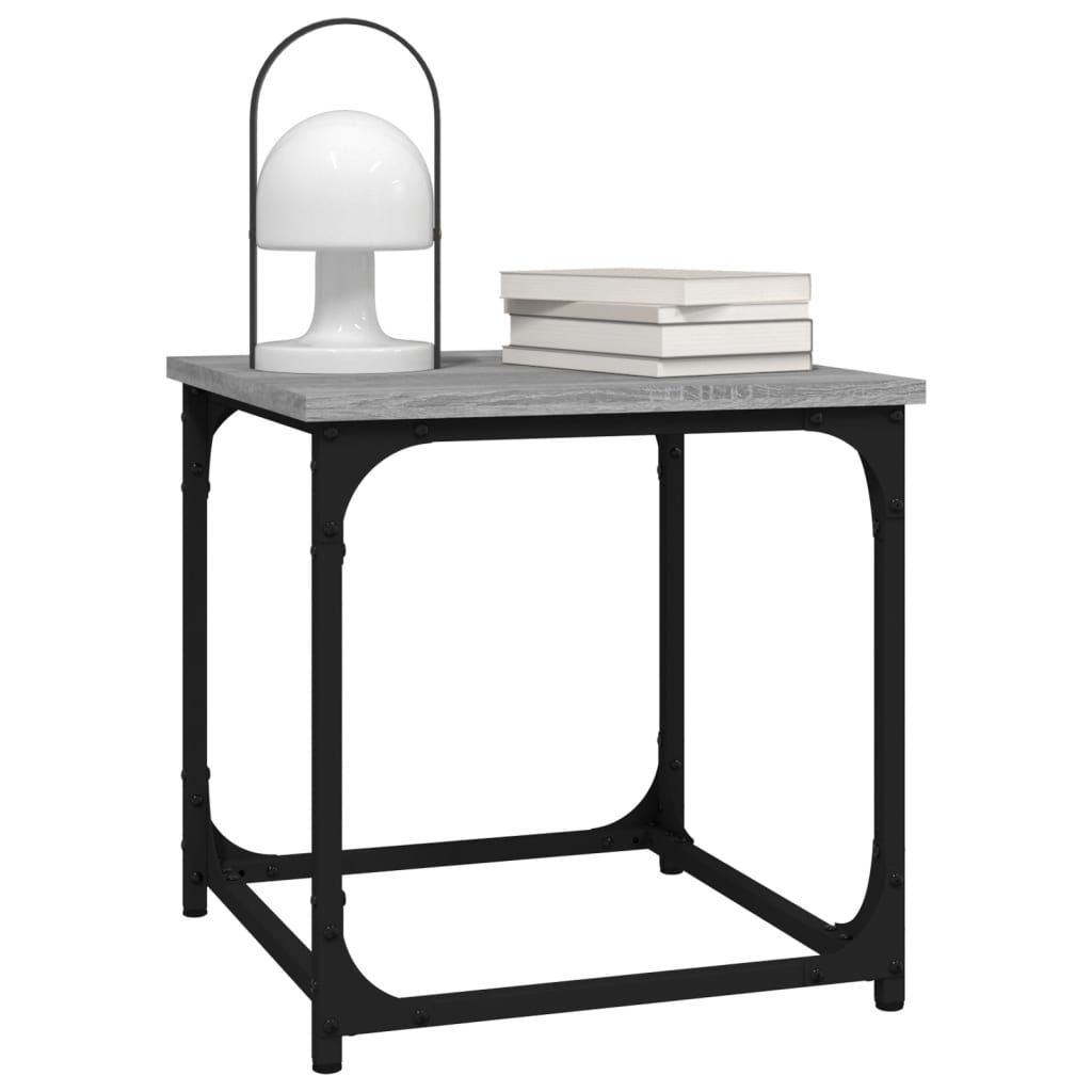Side table, gray oak, 40x40x40cm, engineered wood