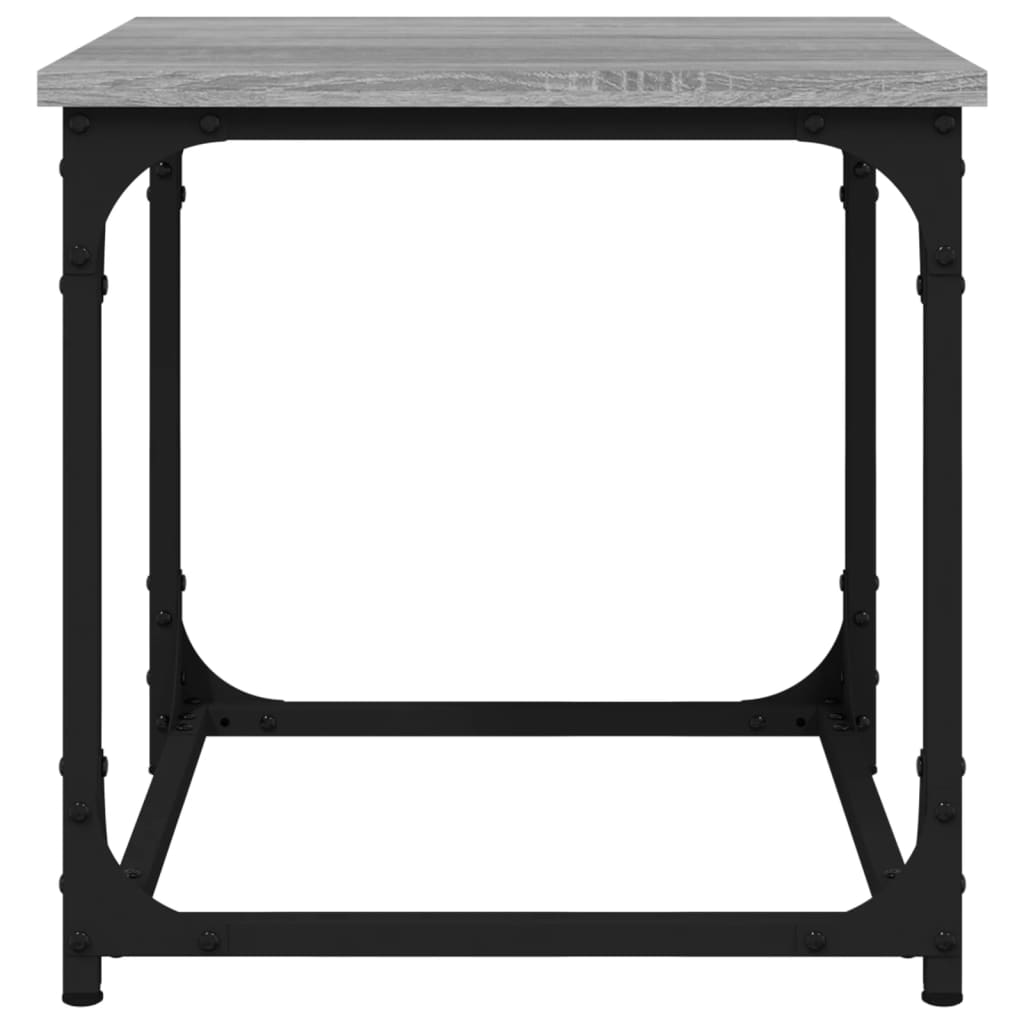 Side table, gray oak, 40x40x40cm, engineered wood