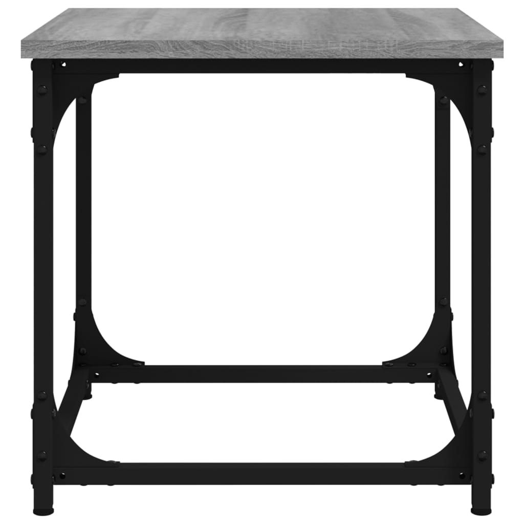 Side table, gray oak, 40x40x40cm, engineered wood