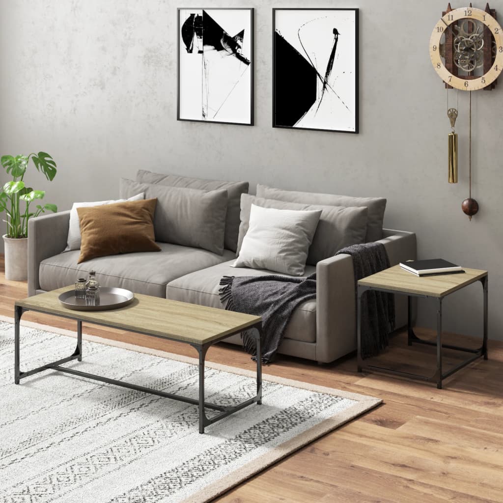 Coffee tables, 2 pcs., Sonoma oak, engineered wood