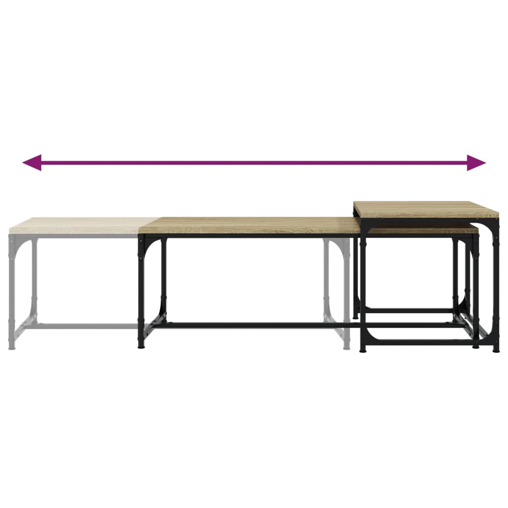 Coffee tables, 2 pcs., Sonoma oak, engineered wood