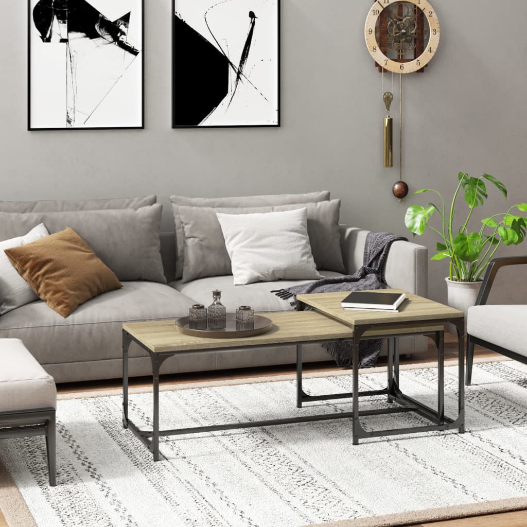 Coffee tables, 2 pcs., Sonoma oak, engineered wood