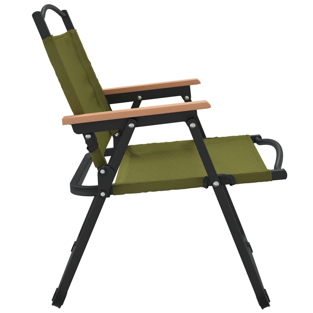 Camping chairs, 2 pcs, green, 54x43x59cm, oxford fabric