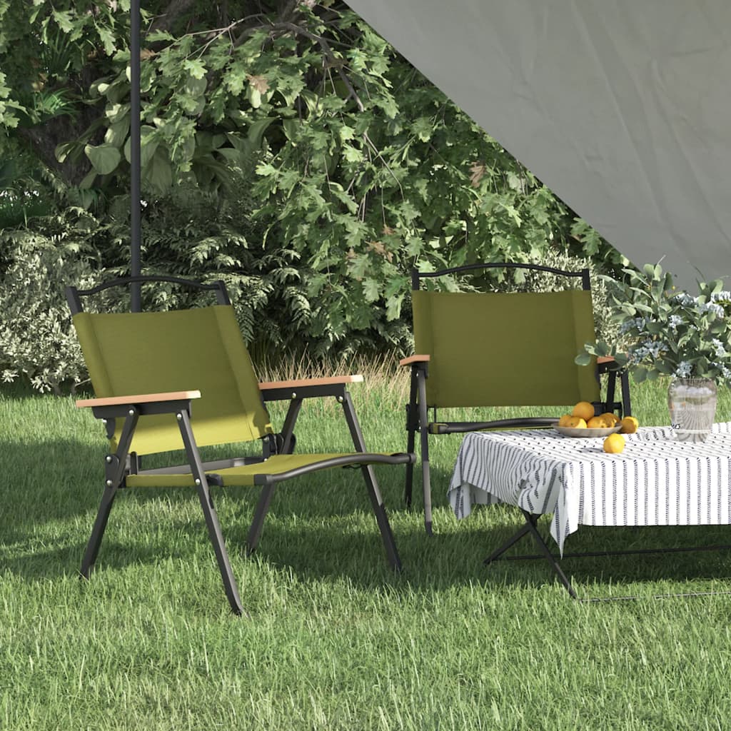 Camping chairs, 2 pcs, green, 54x43x59cm, oxford fabric