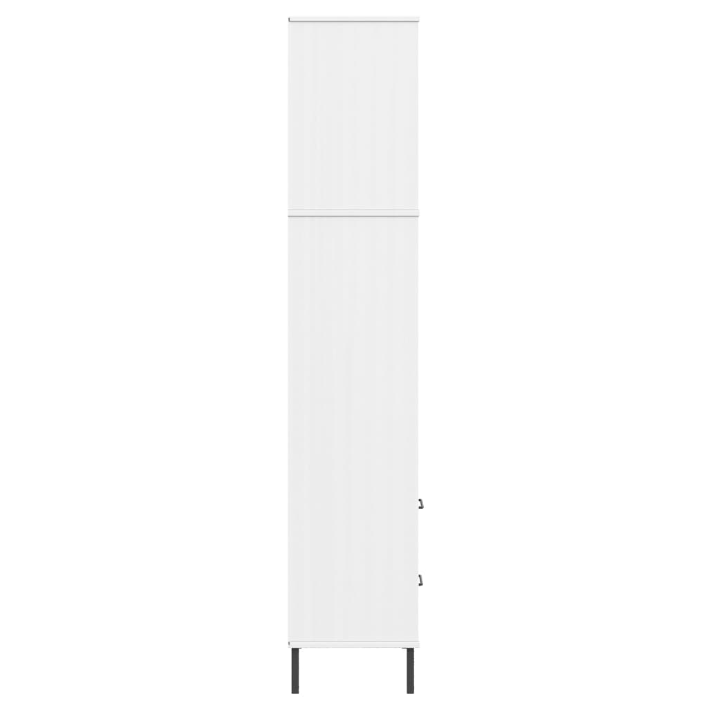 Knygų spinta su 2 stalčiais, balta, 60x35x180cm, mediena, OSLO