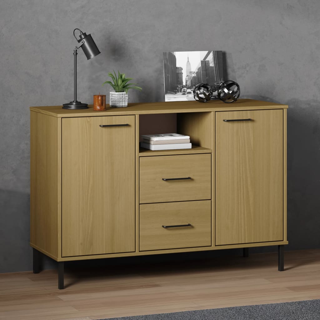 Sideboard with legs, brown, 113x40x77cm, wood, OSLO