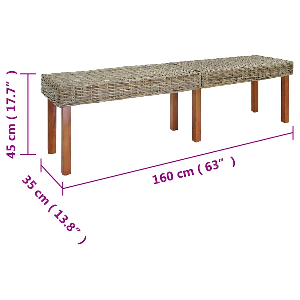 Bench Sand 160 x 35 x 45 cm Solid Mango Wood