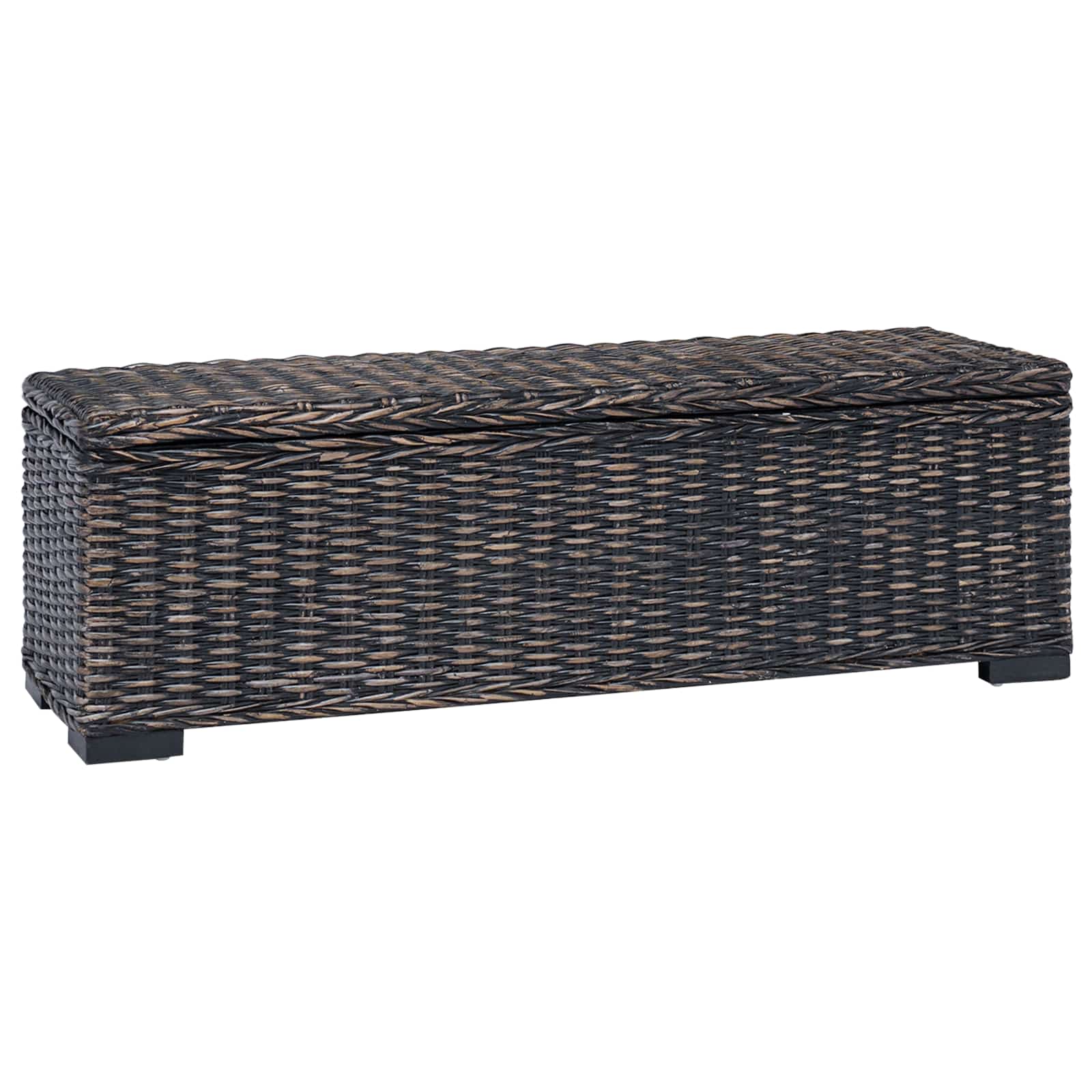 Saugojimo dėžė su saugykla Juoda 110 x 35 x 45 cm