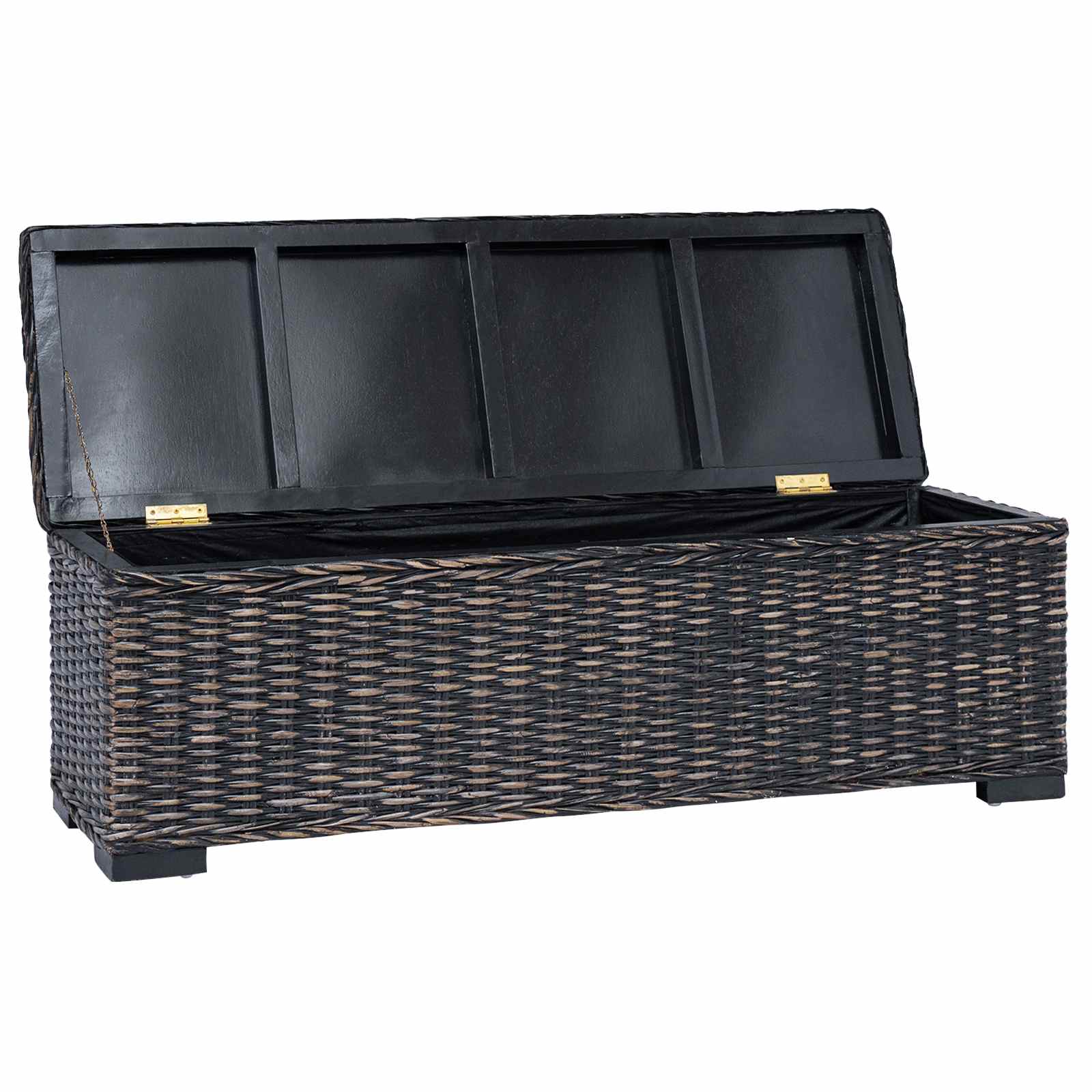Saugojimo dėžė su saugykla Juoda 110 x 35 x 45 cm