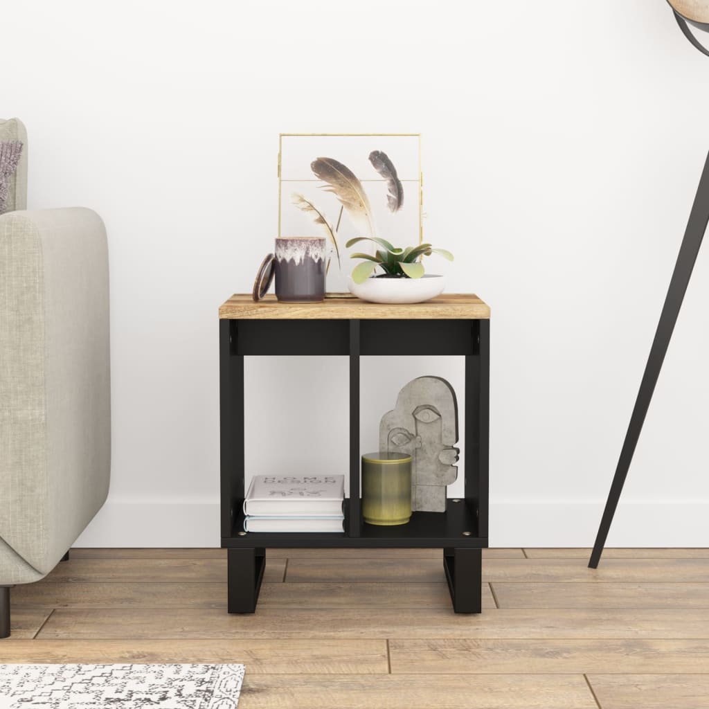 Side table, 40x31x46cm, solid mango wood/engineered wood