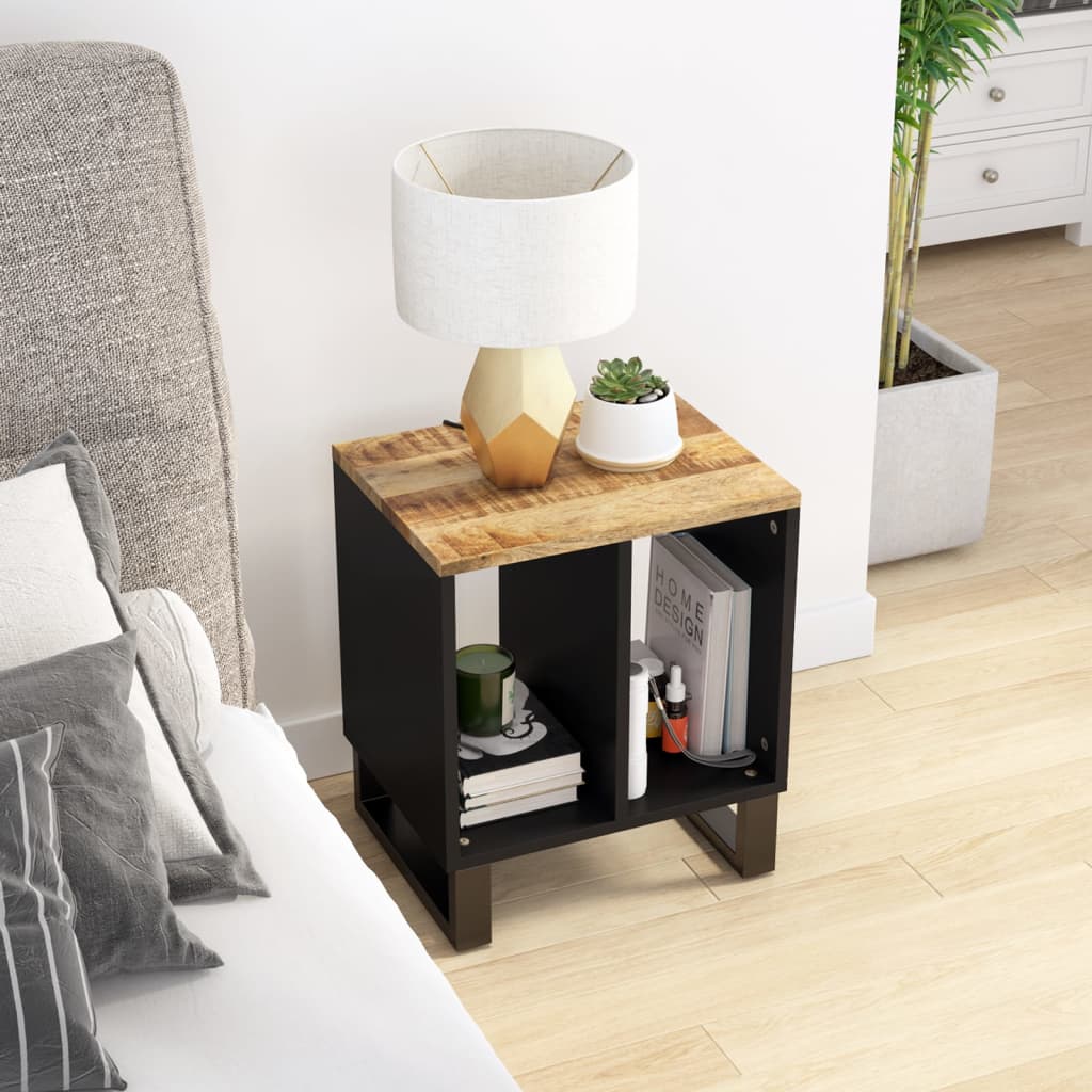Side table, 40x31x46cm, solid mango wood/engineered wood