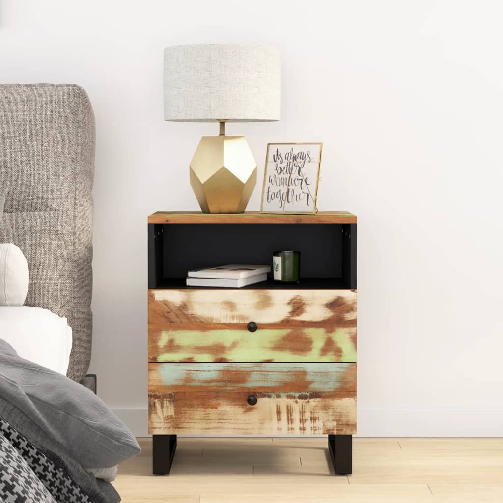 Nightstand, 50x33x62cm, recycled and treated wood