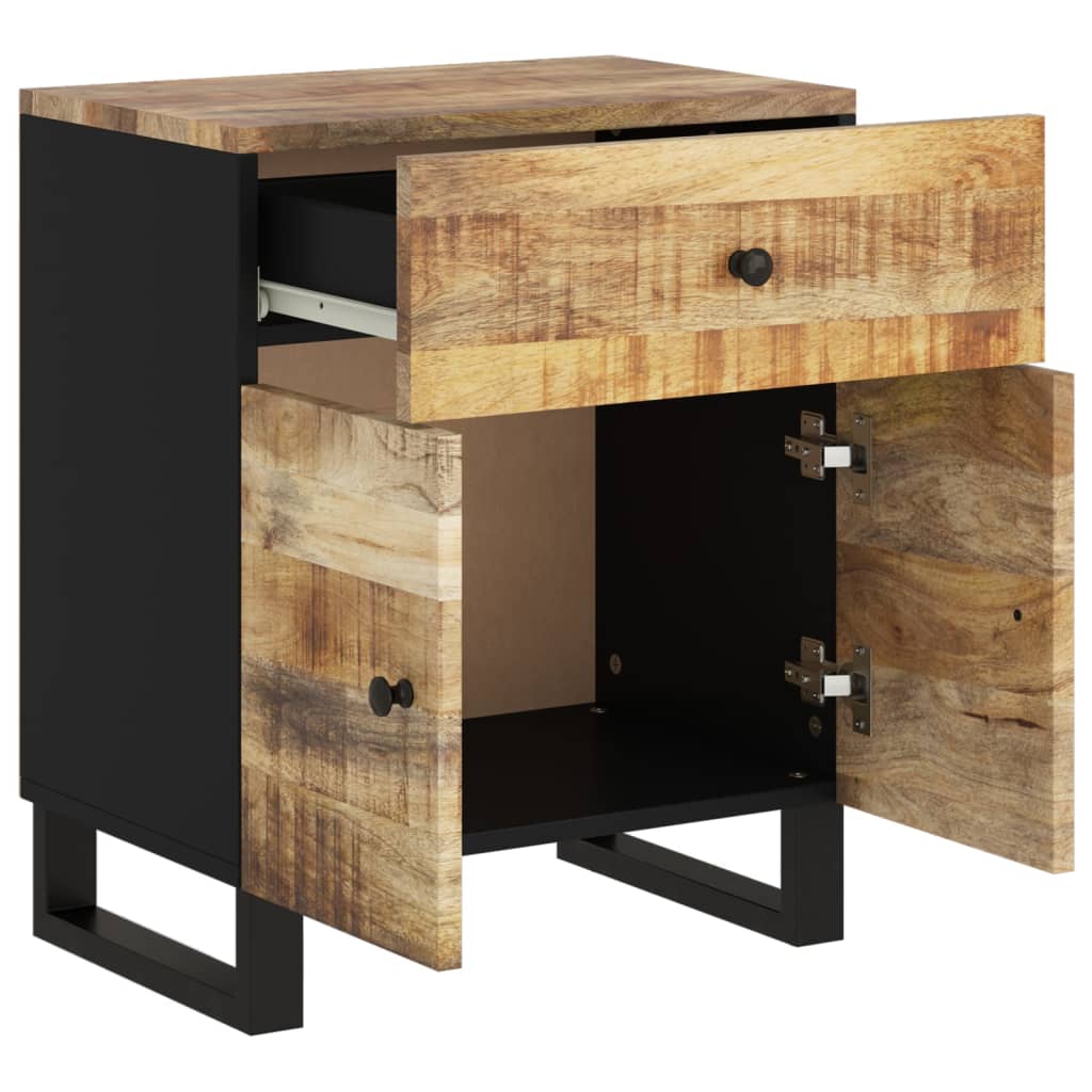 Nightstand, 50x33x60cm, solid mango wood and engineered wood
