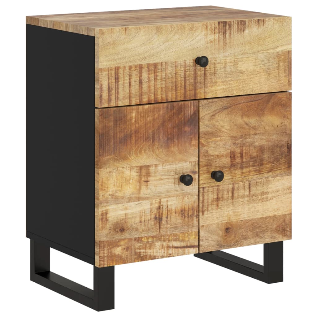 Nightstand, 50x33x60cm, solid mango wood and engineered wood