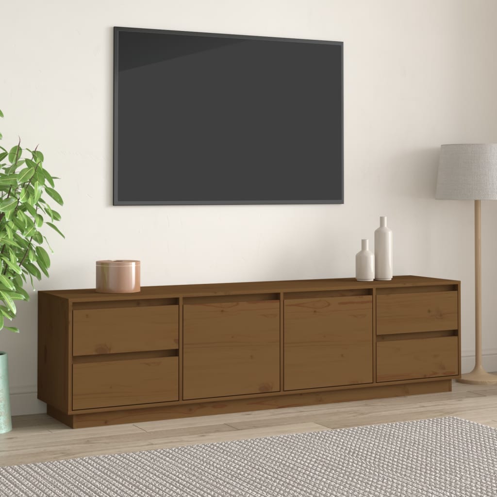 TV skapītis, medus brūns, 176x37x47,5cm, priede