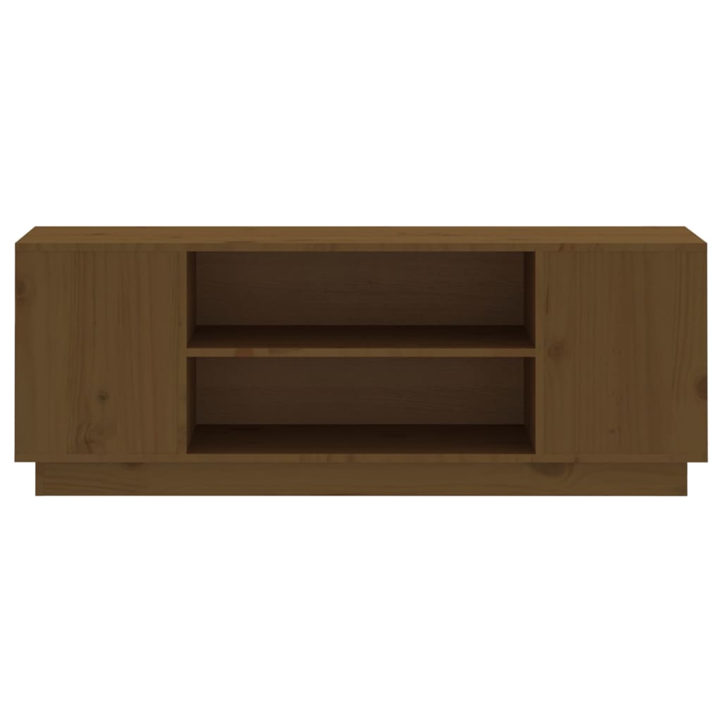 TV cabinet, honey brown, 110x35x40.5cm, pine