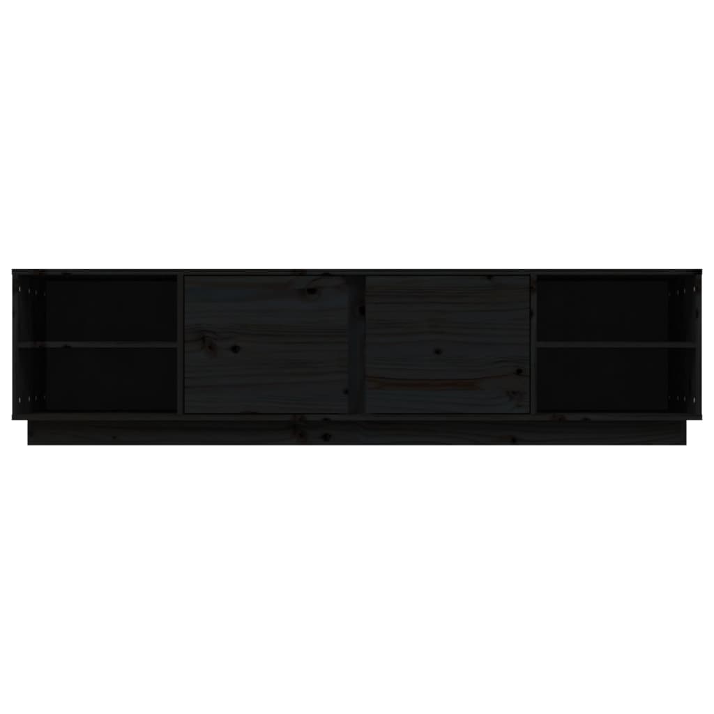 TV cabinet, black, 156x40x40cm, solid pine