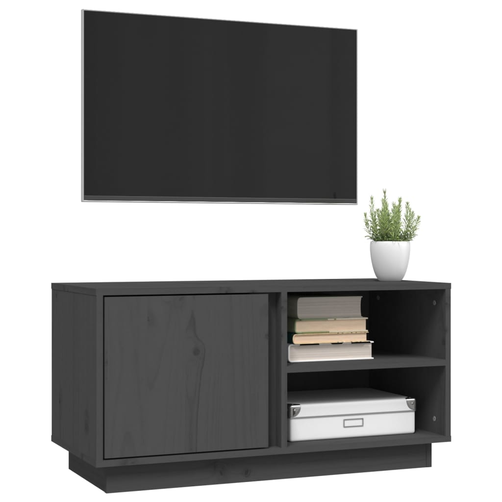 TV skapītis, pelēks, 80x35x40,5cm, priedes masīvkoks