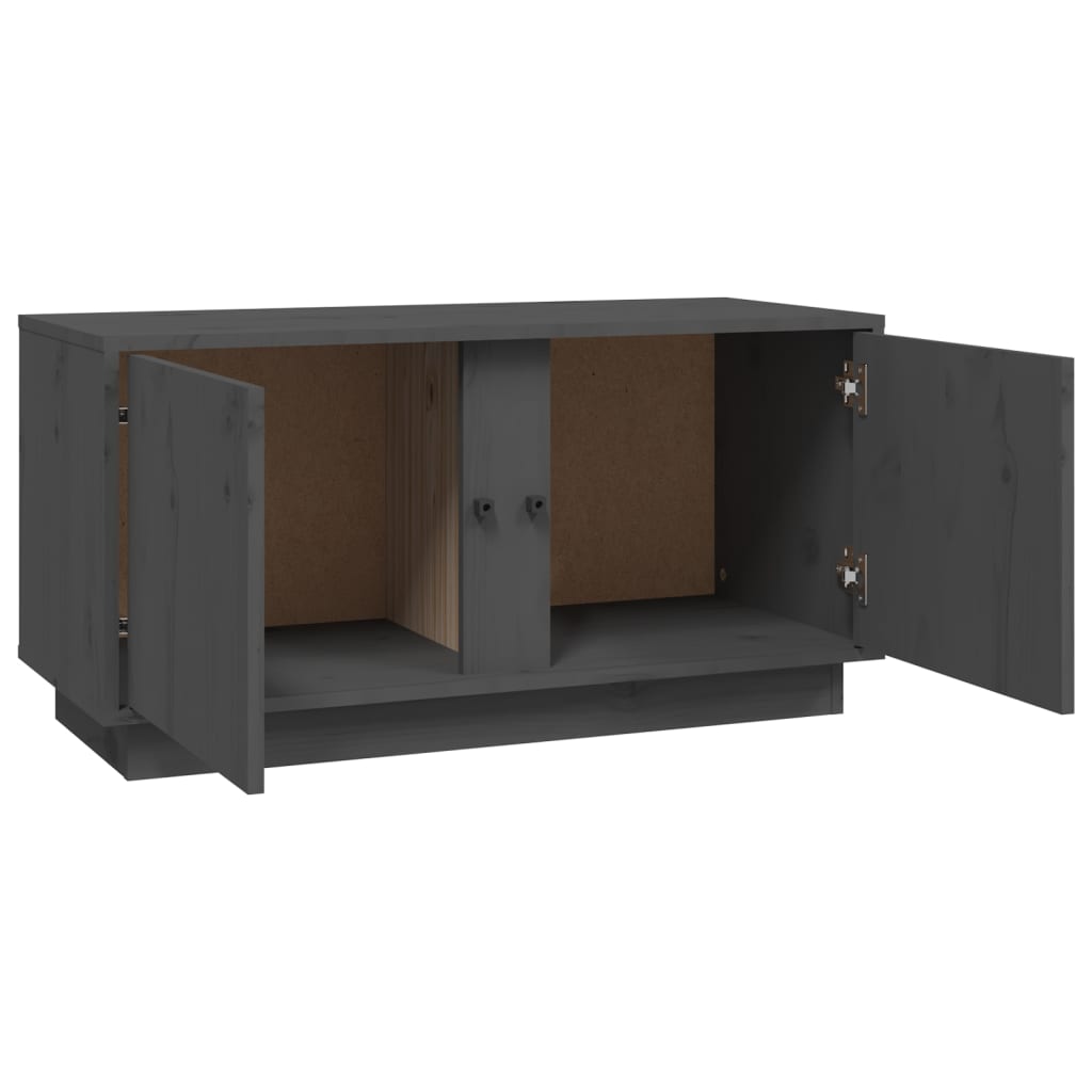 TV cabinet, gray, 80x35x40.5cm, solid pine
