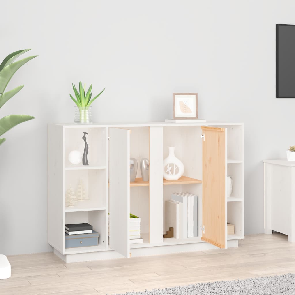 Sideboard, white, 120x35x80cm, solid pine